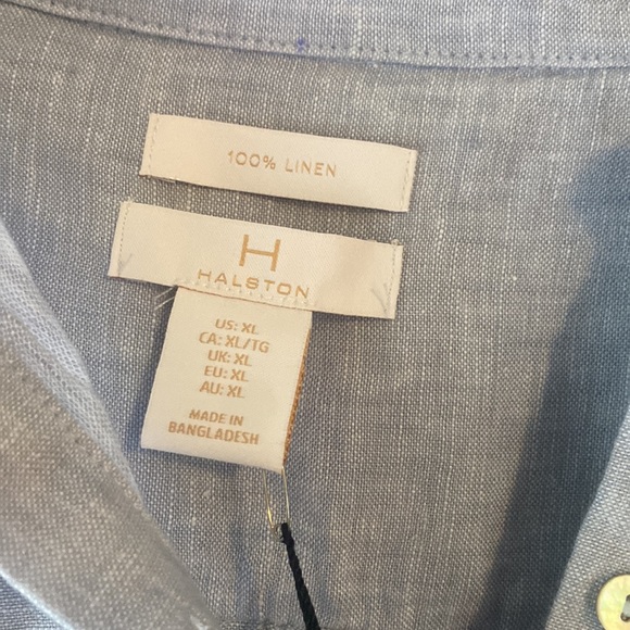 Halston Linen Collared Shirt Dress NWT XL - Picture 3 of 9